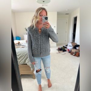 Madewell Fringe Loop Zip Cardigan